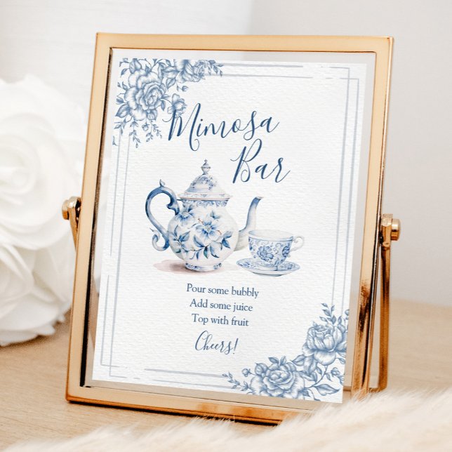 Blue Victorian Garden Möhippa Tea Mimosa Pub Poster (Skapare uppladdad)