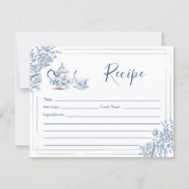 Blue Victorian Garden Möhippa Tea Recipe Inbjudningar