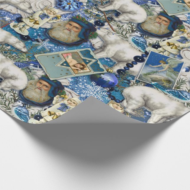 Blue Victorian jul Collage Presentpapper (Hörn)