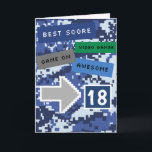 Blue Video Gamer 18:e födelsedagskortet Kort<br><div class="desc">En roligt blå videospelare 18:e födelsedagskort för honom. Den har en pixelvideospelsblå design på kortets framsida och baksida. Insidan läser ett meddelande med en hög födelsedagskalender som lätt kan bli personlig om det behövs. Det här videospelarkortet på 18:e födelsedag skulle göra underbar keepy för son,  gudon,  barnson osv.</div>