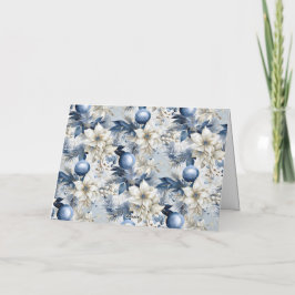 Blue Vintage-Blommigtar Helgkort