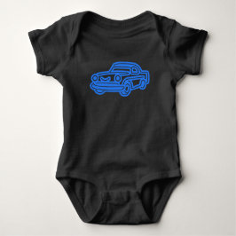 Blue Vintage Car Illustration T Shirt