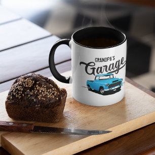 Blue Vintage Lastbil Anpassningsbar Grandpa Coffee Mugg