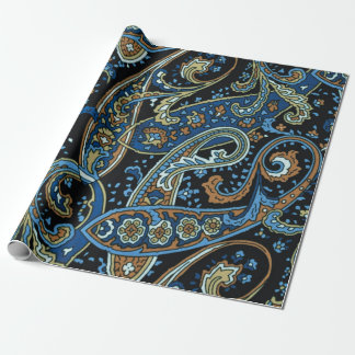 Blue Vintage Paisley Mönster Presentpapper