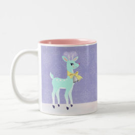 Blue Vintage Reindeer Lavender Mugg
