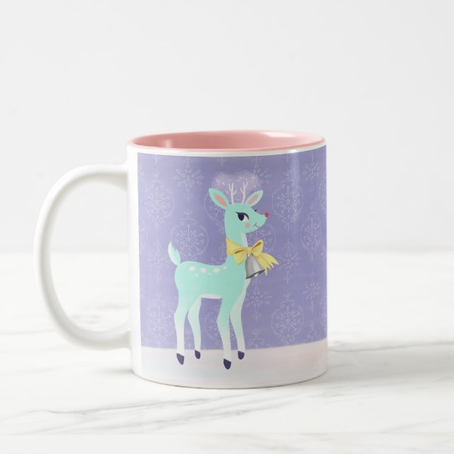 Blue Vintage Reindeer Lavender Mugg (Vänster)