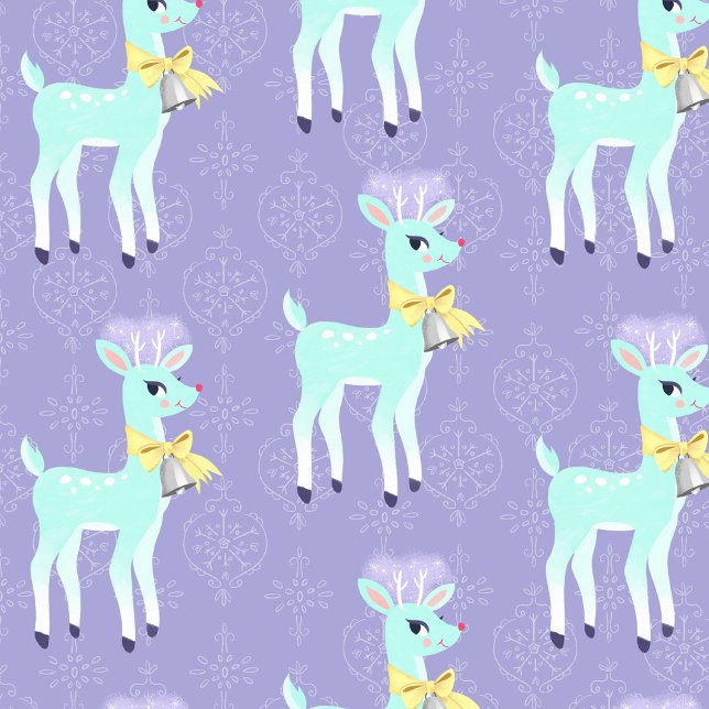 Blue Vintage Reindeer Lavender Presentpapper (Skapare uppladdad)