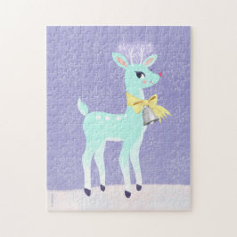 Blue Vintage Reindeer Lavender Pussel