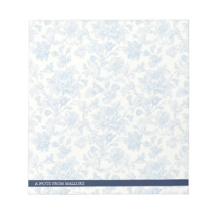 Blue Vintage Toile De Jouy Blommigt Anteckningsblock