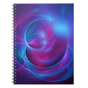 Blue Violet and Rosa Cosmic Swirly Fractal Anteckningsbok