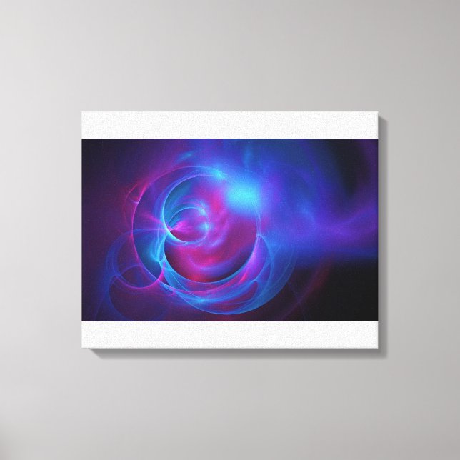 Blue Violet and Rosa Cosmic Swirly fractal Canvastryck (Framsida)