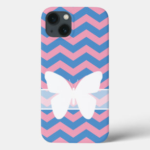 Blue Violet Frosted Orchid Chevrons med Butterfly