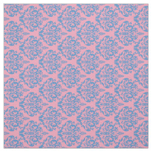 Blue Violet Frosted Orchid Damask Tyg