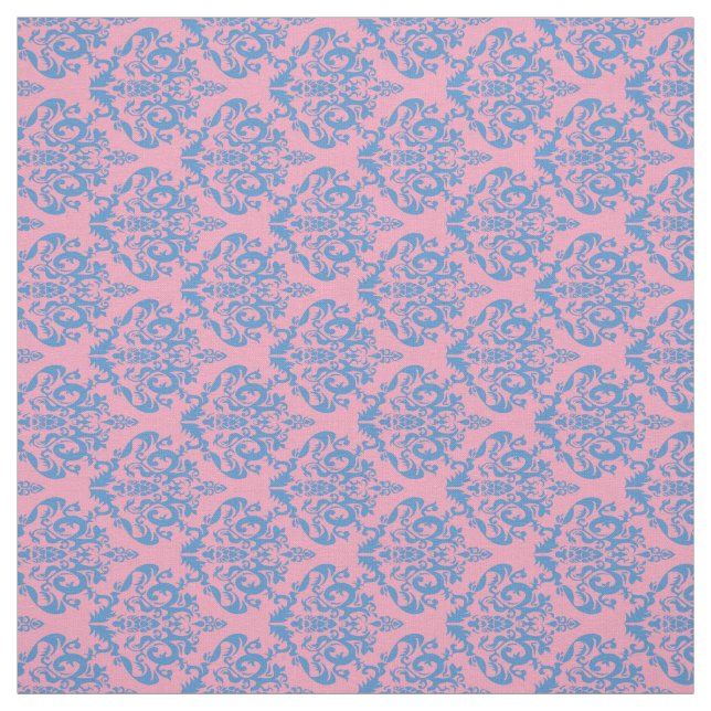 Blue Violet Frosted Orchid Damask Tyg (Provkarta)