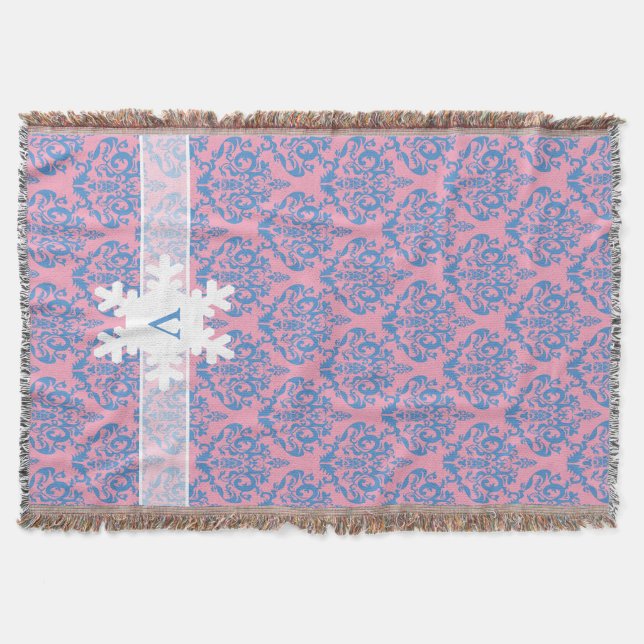 Blue Violet Frosted Orchid Damask with Snowflake Mysfilt (Framsidan)