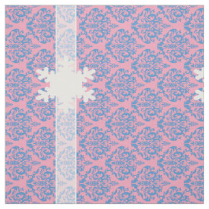 Blue Violet Frosted Orchid Damask with Snowflake Tyg