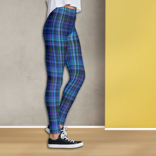 Blue Violet Grönt Black Tartan Play Leggings