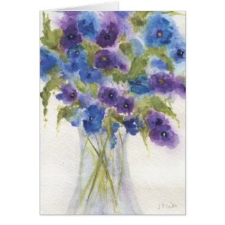 Blue Violet Pansies Hälsningskort