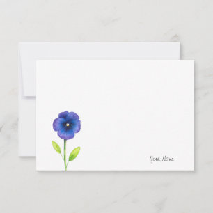 Blue Violet Pansy Anteckningskort