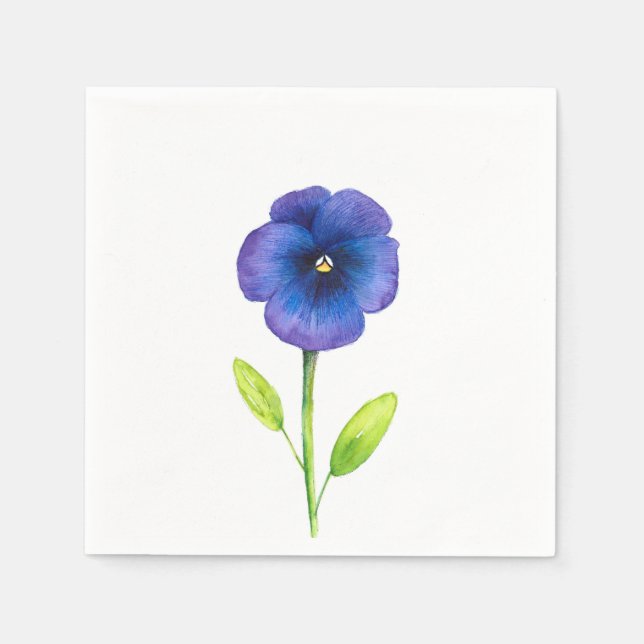 Blue Violet Pansy Pappersservett (Framsidan)