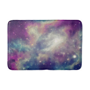Blue Violet Teal Cosmic Nebula Milky Way Badrumsmatta