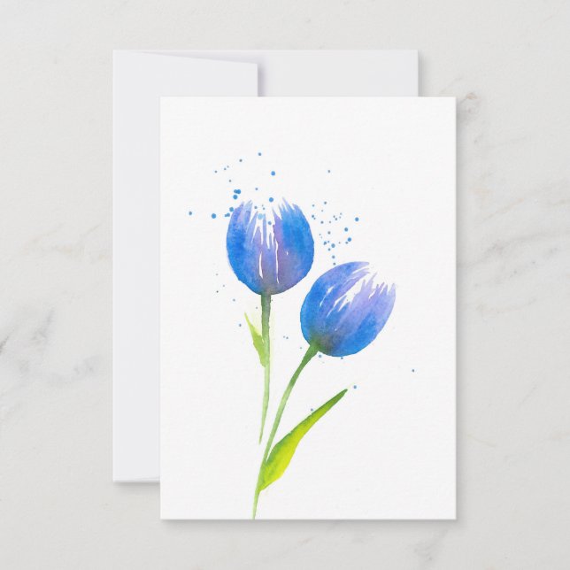 Blue Violet Tulips Anteckningskort (Framsida)