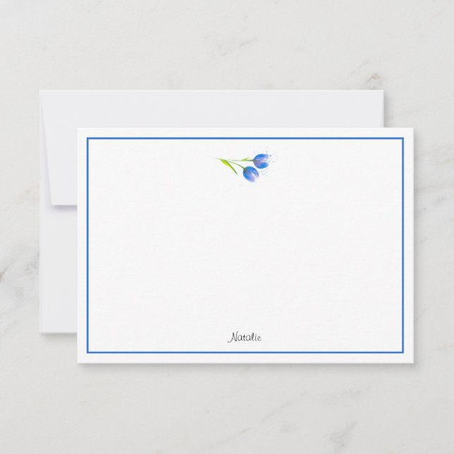 Blue Violet Tulips Anteckningskort (Framsida)