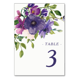 Blue Violet Vild Ro Bröllop Bordsnummer