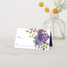 Blue Violet Vild Ro Bröllop Placeringskort