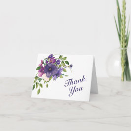 Blue Violet Vild Ro Bröllop Tack Kort