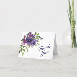 Blue Violet Vild Ro Bröllop Tack Kort