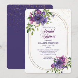 Blue Violet Vild Ro Dubbla Ram Möhippa Inbjudningar
