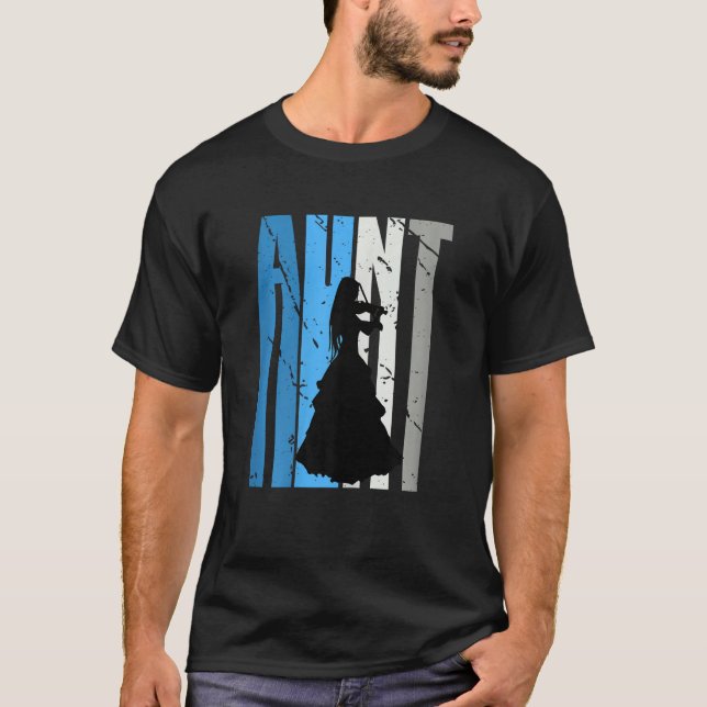 Blue Violin Aunt Violinist Plays The Violin Musica T Shirt (Framsida)