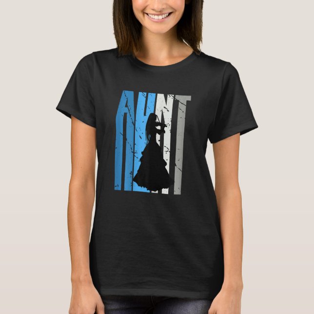 Blue Violin Aunt Violinist Plays The Violin Musica T Shirt (Framsida)