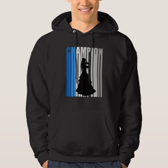 Blue Violin Champion Girl Coach Violinist Player C Hoodie (Framsida)