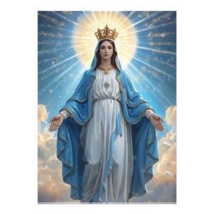 Blue VIrgin Mary Himmelsk Fototryck