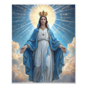 Blue VIrgin Mary Himmelsk Fototryck