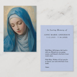 Blue VIrgin Mary Memorial Card
