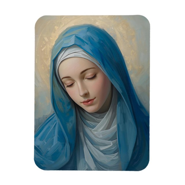 Blue VIrgin Mary Sympathy Foled Refrigerator Magnet (Vertikal)