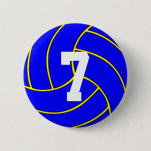 Blue Volleyball Anpassningsbar Färg & Jersey Numbe Knapp