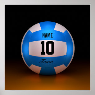Blue Volleyball Poster