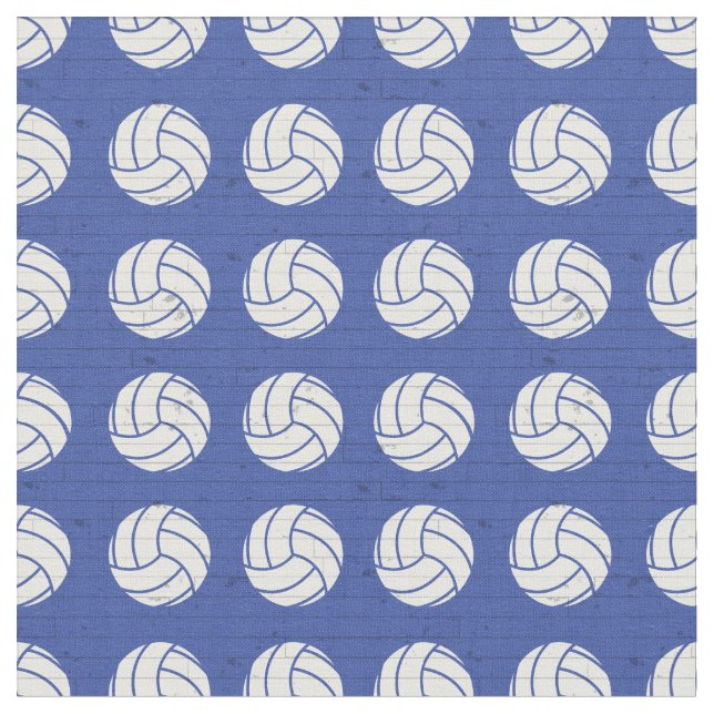 Blue Volleyball Wood Golv Patterned Tyg (Närbild)