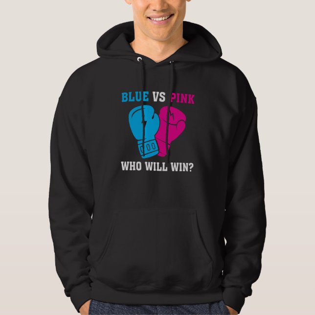 Blue vs Pink who will win  Pregnancy Announcement Hoodie (Framsida)