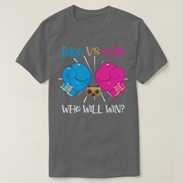 Blue vs Rosa Boing Gender Reveal party Ideal T Shirt (Design framsida)