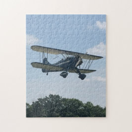 Blue Waco Airplane Photo Family Natt Pussel
