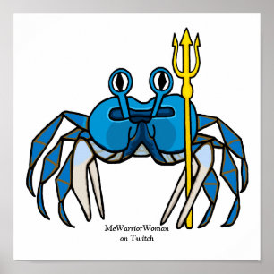 Blue Warrior Crab, MeWarriorWoman på Twitch Poster
