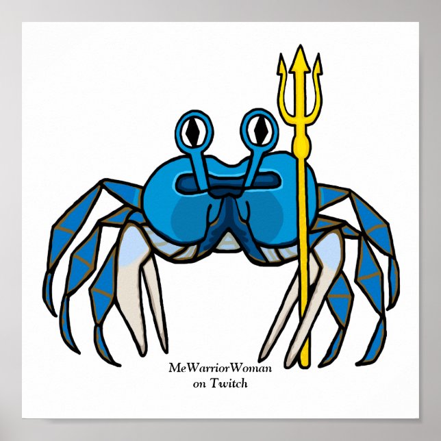 Blue Warrior Crab, MeWarriorWoman på Twitch Poster (Framsidan)