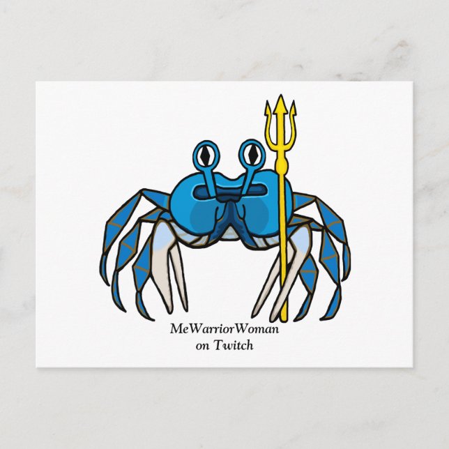 Blue Warrior Crab, MeWarriorWoman på Twitch Vykort (Framsida)