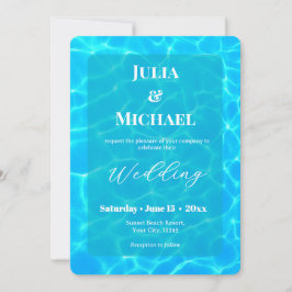 Blue Water Beach & Destination Wedding Ocean Theme Inbjudningar