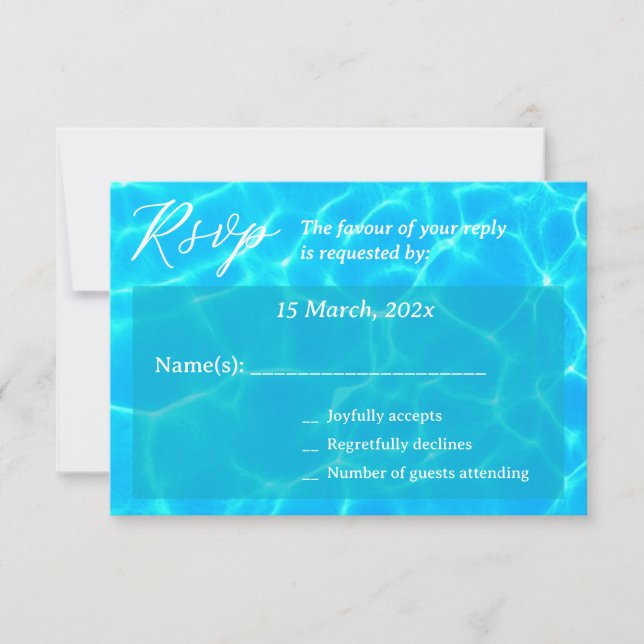 Blue Water Beach & Destination Wedding Ocean Theme OSA Kort (Framsida)